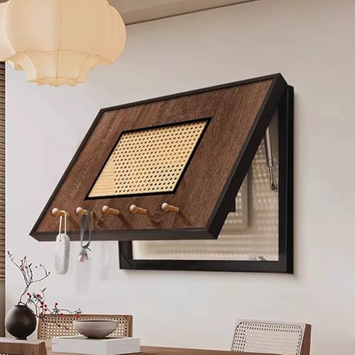 Stromkasten Verkleidung Abdeckung für Sicherungskästen im Mittelalterlichen Stil, Abdeckung für Elektrische Schalttafeln aus Rattan mit Haken, Dekoratives Gemälde(B,50 x 40 cm (19.7 x 15.7 in)) von HWLL