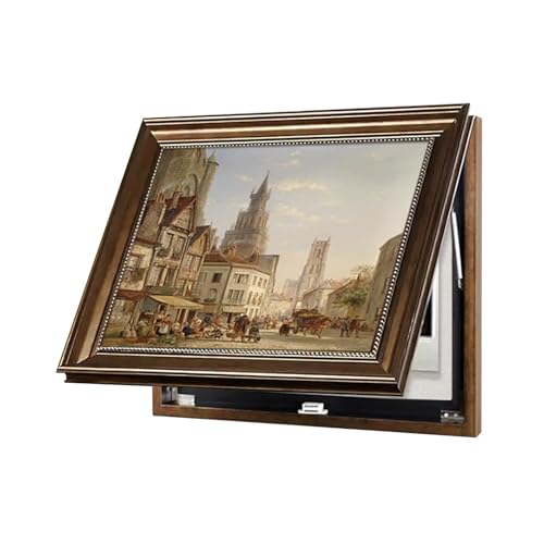 Stromkasten Verkleidung Dekorative Retro-Abdeckung für Elektrische Schalttafeln, Hochklappbare Wandkunst für Stromzählerkästen, Schutzdeckel(I,60 x 50 cm (23 5/8" x 19 3/4")) von HWLL