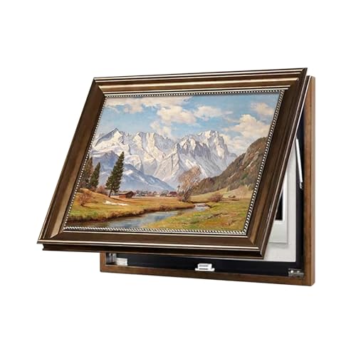 Stromkasten Verkleidung Dekorative Retro-Abdeckung für Elektrische Schalttafeln, Hochklappbare Wandkunst für Stromzählerkästen, Schutzdeckel(C,50 x 40 cm (19 3/4" x 15 3/4")) von HWLL