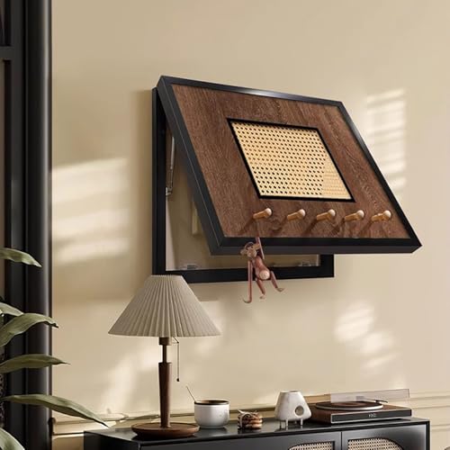 Stromkasten Verkleidung Dekorative Sicherungskastenabdeckungen aus Rattan, Hohl, für Schalttafeln mit Hydraulischer Stützstange, Leistungsschalterkastenschrank(B,80 x 60 cm (31.5 x 23.6 in)) von HWLL