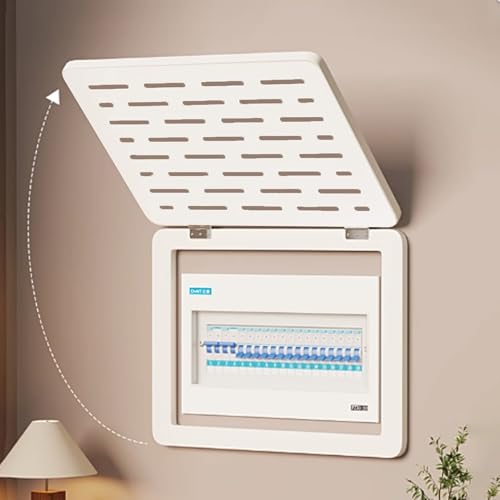 Stromkasten Verkleidung Lamellen-Abdeckung für Stromzählerkästen, Weiß, 25 30 35 40 45 50 60 cm, Dekorative Sicherungskastenabdeckungen für Die Wand(Style B,35x30cm (13 3/4"x11 3/4")) von HWLL
