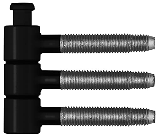 Türbänder Zimmertüren Renovierbänder 3-teilig Einbohrbänder für gefälzte Holz-Türen | Gr. ø 16 mm | Metall schwarz matt | Tragkraft bis 50 kg | 1 Stück - Türscharnier Innentüren & Holzzargen von HWS