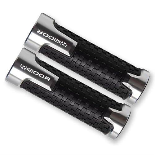 HWTGHG Handvat Bar Cap FÜR B┐MW R1200R R 1200R R 1200R 2006 2007 2008-2018 Zubehör Motorrad rutschfeste Lenkergriffe Gasgriff CNC Lenkergriffe(Silver) von HWTGHG