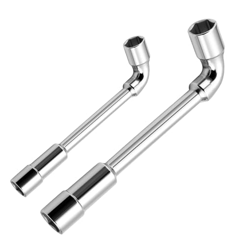 2 Stück L-förmige Sechskant-Steckschlüssel, Einfach zu Bedienen, Doppel-Steckschlüssel-Satz, Breites Anwendungsspektrum, Steckschlüssel, für Mechaniker-Reparaturwerkzeug (10 mm, 18 mm) (Silber) von HWTONG