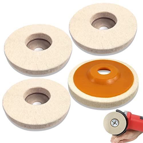 4 Pcs Wolle Polieraufsatz Winkelschleifer, 125mm Polierscheibe Winkelschleifer, für Polierscheiben für Bohrmaschine, Winkelschleifer Schleifschleifen Tool(Extra dick 12mm) 4 Pcs Wolle Polieraufsatz Winkelschleifer, 125mm Polierscheibe Winkelschleifer, für Polierscheiben für Bohrmaschine, Winkelschleifer Schleifschleifen Tool(Extra dick 12mm) von HWTONG