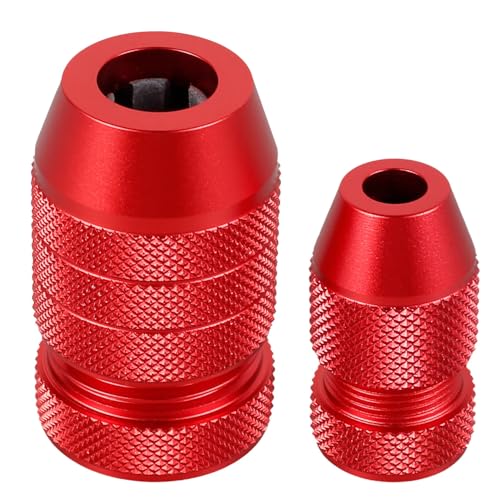 Bohrtiefenbegrenzer, Einstellbar Bohrer Tiefenanschlag, Bohrergrößenbereich Ist 2–5 mm 6–11 mm, Tiefenanschlag, Geeignet für Holzbearbeitungswerkzeuge und Handwerkzeuge (Rot) von HWTONG