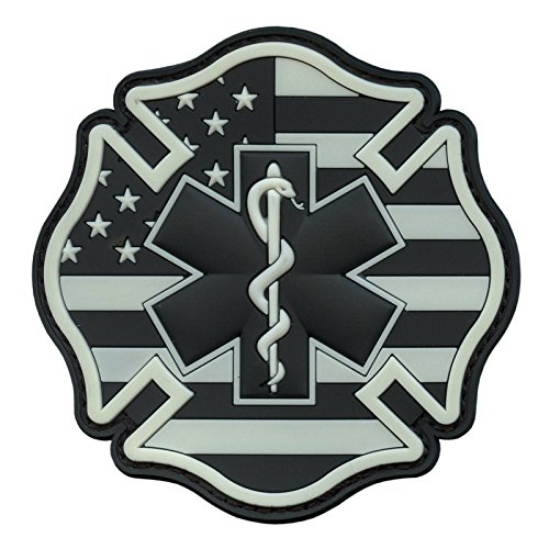 HWTONG Glow Dark EMS EMT Fire Fighter Department USA American Flag Rescue Firemen Paramedic Medic Morale Patch HWTONG Glow Dark EMS EMT Fire Fighter Department USA American Flag Rescue Firemen Paramedic Medic Morale Patch von HWTONG