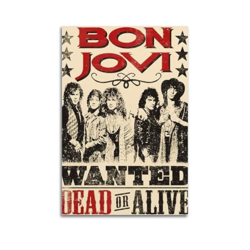 HWUEWQLERJI Bon Jovi Poster, Wandkunst, Vintage-Poster, dekoratives Gemälde, ästhetische Leinwand-Dekoration für Wohnzimmer, Schlafzimmer, 30 x 45 cm, ungerahmter Stil HWUEWQLERJI Bon Jovi Poster, Wandkunst, Vintage-Poster, dekoratives Gemälde, ästhetische Leinwand-Dekoration für Wohnzimmer, Schlafzimmer, 30 x 45 cm, ungerahmter Stil von HWUEWQLERJI