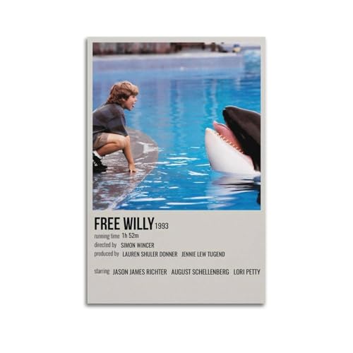 HWUEWQLERJI Free Willy Filmposter, Wandkunst, Vintage-Poster, dekoratives Gemälde, ästhetische Leinwand-Dekoration für Wohnzimmer, Schlafzimmer, 20 x 30 cm, ungerahmter Stil HWUEWQLERJI Free Willy Filmposter, Wandkunst, Vintage-Poster, dekoratives Gemälde, ästhetische Leinwand-Dekoration für Wohnzimmer, Schlafzimmer, 20 x 30 cm, ungerahmter Stil von HWUEWQLERJI