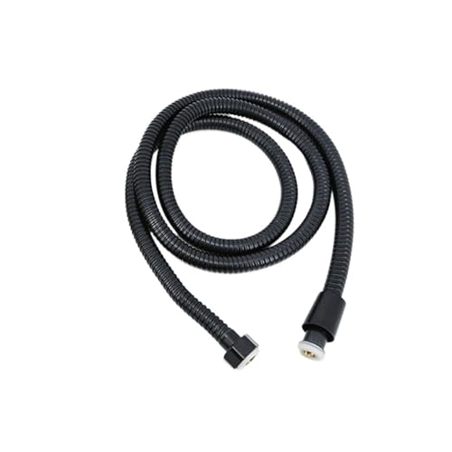 HWWW 120cm 150cm 2m Bad Dusche Wasser Schlauch Edelstahl Silber Schwarz for Bad Zubehör(2m black) von HWWW