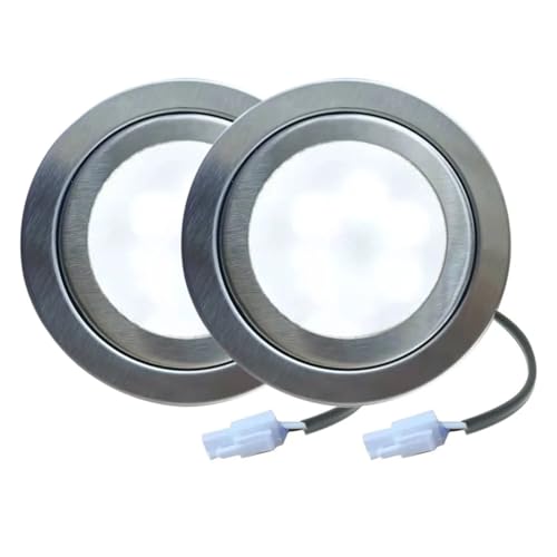 HWWW 2-teilige 68-mm-Dunstabzugshauben-LED-Lampe DC 12 V 1,5 W Küchenherd-Lichtlampe Schrankschrank-Schrank-Lichtenergie(Warm White 3000K,With EL Connector) von HWWW