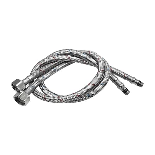 HWWW 2er-Pack 60 cm Edelstahlschlauch G1/2 Heiß- und Kaltmischer Wasserhahn-Zulaufrohrschlauch Badezimmer-Küchenanschlusszubehör HWWW 2er-Pack 60 cm Edelstahlschlauch G1/2 Heiß- und Kaltmischer Wasserhahn-Zulaufrohrschlauch Badezimmer-Küchenanschlusszubehör von HWWW