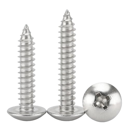 HWWW 304 Edelstahl M3 M3.5 M4 M5 M6 Kreuzschlitzkopf Selbstschneidende Schraube Flachkopf Holzschraube(25mm,M3.5 (50pcs)) von HWWW
