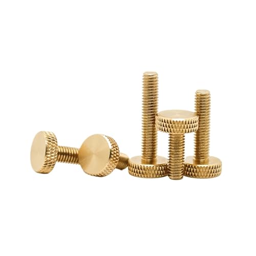 HWWW Rändelschraube mit flachem Kopf aus Messing M3 M4 M5 M6(4pcs M4x25x4) von HWWW
