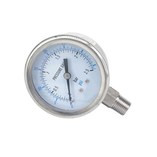 0-2.5bar 1/4" NPT Male 60mm Dial Pressure Gauge 304 Stainless Bar PSI N2 Steam Brewing Pneumatic Accuracy Class 2.5% 0-2.5bar 1/4" NPT Male 60mm Dial Pressure Gauge 304 Stainless Bar PSI N2 Steam Brewing Pneumatic Accuracy Class 2.5% von HWXMUGLXL
