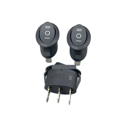 1PCS ON-OFF-ON AC 6A 250V 10A 125V Black 3 Position 3 Pins Oval Rocker Switch von HWXMUGLXL