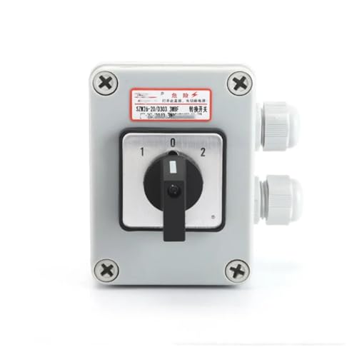 1pc Rotate select CAM transfer switch 3 positions (1-0-2)12 terminal AC660V 20A SZW26-20/D303.3 with box von HWXMUGLXL