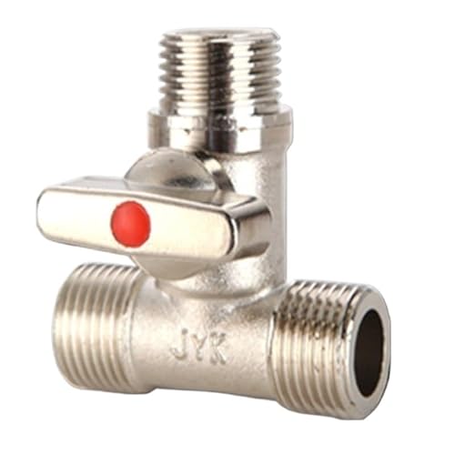 1pcs 1/2'' Male Tee Type Brass Plated Electroplated Ball Valve Thick Pipe Fitting Connector Distribution for Water Faucet von HWXMUGLXL