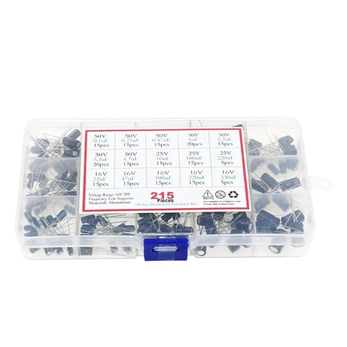 215pcs 15 Values 0.1uF-330uF Mix Electrolytic Capacitor Kit With Storage Box 215pcs 15 Values 0.1uF-330uF Mix Electrolytic Capacitor Kit With Storage Box von HWXMUGLXL