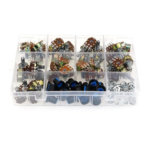 45pcs WH148 Potentiometer Kit B1K B5K B10K 20K 50K 100K 250K 500K 1M 15mm Shaft Amplifier Dual Stereo Set 6pin With Cap switch von HWXMUGLXL