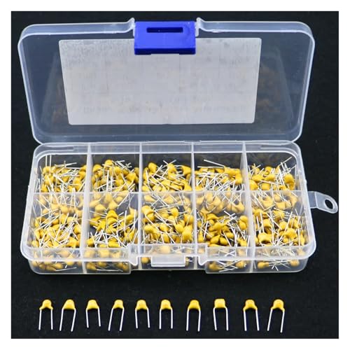 500pcs 10 Values Each 50 0.1uF-10uF(104~106) 50V Multilayer Ceramic Capacitor Assorted Kit Assortment Set with Storage Box von HWXMUGLXL