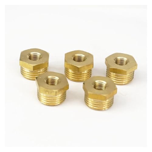 5PCS 1/2" BSP Male To 1/8" BSP Female Brass Reducer Bushing Coupling Pipe Fitting Water Gas Oil von HWXMUGLXL
