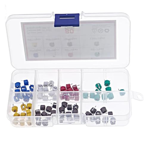 80Pcs 8value 6mm 5/10/30/60/120P Adjustable Capacitor Variable Capacitor Kit set von HWXMUGLXL