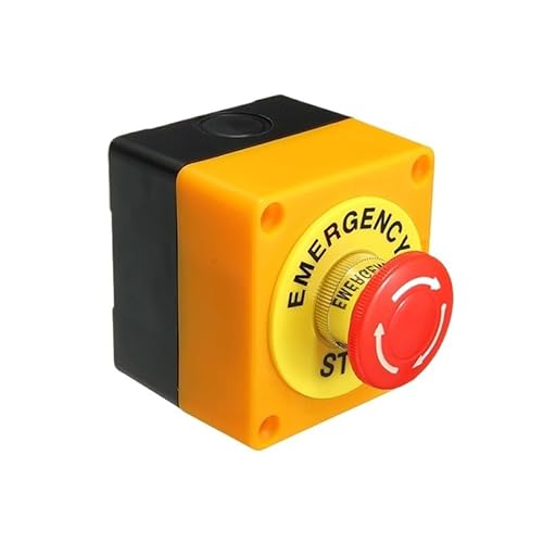 Emergency Stop With Protective Box 1NO 1NC 10A 660V Mushroom Red Head 22mm Rotary Push Button Switch von HWXMUGLXL