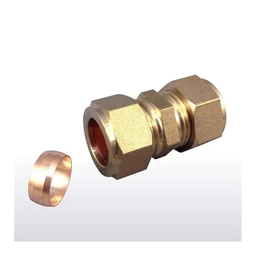 Fit 14mm Tube OD Brass Compression Union Fitting With Copper Ferrule Ring Water Gas Oil Fit 14mm Tube OD Brass Compression Union Fitting With Copper Ferrule Ring Water Gas Oil von HWXMUGLXL
