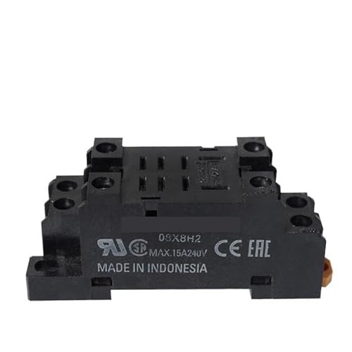 PTF08A-E AC 250V 15A 8 Pin 35mm Rail Mounting Relay Socket Black von HWXMUGLXL
