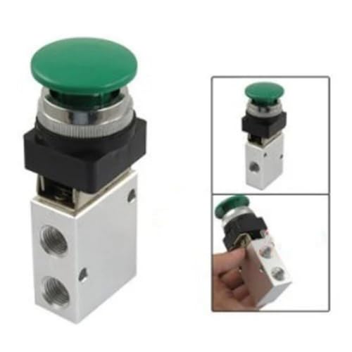 Pneumatic switch 1/4" PT Green Mushroom Button 3 2 Way Pneumatic Mechanical Valve JM 322PB von HWXMUGLXL