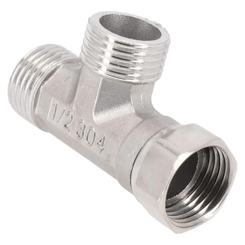 Toilet Diverter Valve Stainless Steel T G1/2" T-Valve For Bath Bidet Sprayer Shower Fitting 3 Ways Water Pipe von HWXMUGLXL