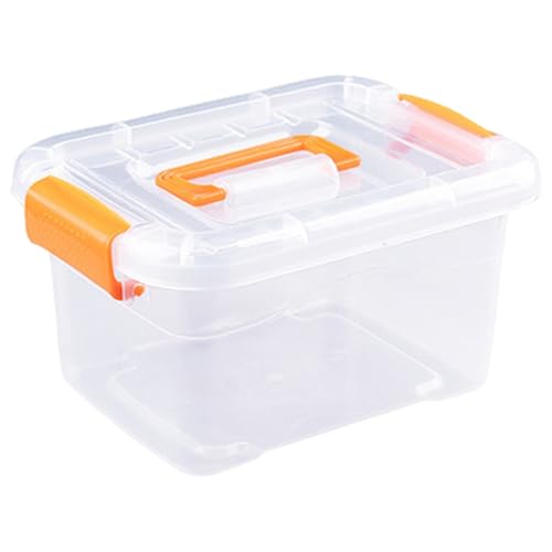 HWXZUUO Speicherbehälter mit Deckel, klare Plastikspeicherbehälter mit tragbarem Griff 8x6x4 Heavy Duty Clear Latch Container Box zum Organisieren von Behältern mit Deckeln von HWXZUUO
