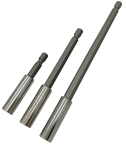 3 tlg. Bithalter Set Magnetisch 60, 100, 150 mm 1/4" Verlängerung für Akkuschrauber von HWZ