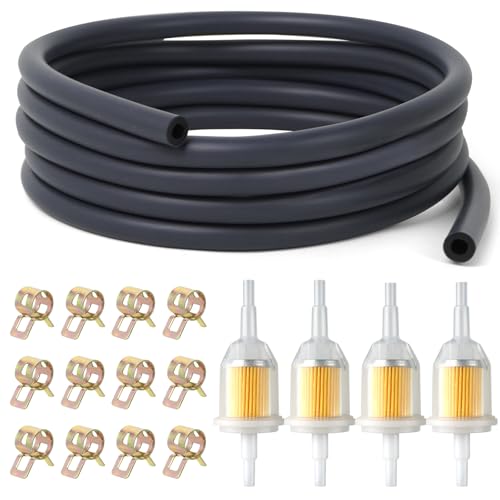 17 Stücke Benzinschlauch Set 2 Meter Ø 4,5mm Kraftstoffschlauch mit 4 Kraftstofffilter und 12 Schlauchschellen Kraftstoffleitung Kit für Motorräder Rasenmäher Roller Autos LKWs 17 Stücke Benzinschlauch Set 2 Meter Ø 4,5mm Kraftstoffschlauch mit 4 Kraftstofffilter und 12 Schlauchschellen Kraftstoffleitung Kit für Motorräder Rasenmäher Roller Autos LKWs von HXC