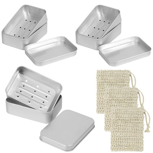 3 Stück Seifendose Reise Seifenbox aus Aluminium Seifenschalen mit Abtropfgitter und Seifensäckchen Wasserdicht Soap Box für Festen Seifen und Festen Shampoos zu Hause Reisen Camping 3 Stück Seifendose Reise Seifenbox aus Aluminium Seifenschalen mit Abtropfgitter und Seifensäckchen Wasserdicht Soap Box für Festen Seifen und Festen Shampoos zu Hause Reisen Camping von HXC