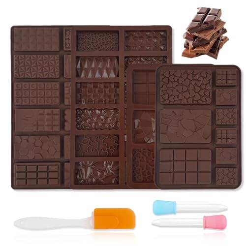 4 Stück Schokoladenform Silikon, Schokoladen Form Silikonform Schokolade Selber Machen Set Antihaft BPA-frei Chocolate Mold Für Schokoladen Pralinen Süßigkeiten Gelees Eiswürfel von HXC
