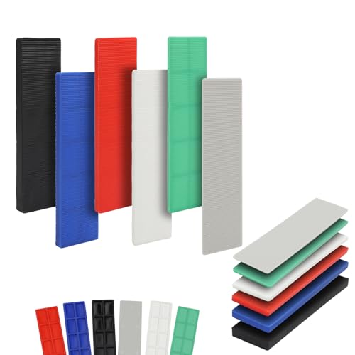 96 Stück Unterlegplatten Kunststoff 100 x 28 mm x 1-6 mm Abstandshalter Kunststoff Distanzklötze Abstandhalter Unterlegplättchen für Fenstereinbau Fliesenverlegung, Mehrfarbige 96 Stück Unterlegplatten Kunststoff 100 x 28 mm x 1-6 mm Abstandshalter Kunststoff Distanzklötze Abstandhalter Unterlegplättchen für Fenstereinbau Fliesenverlegung, Mehrfarbige von HXC
