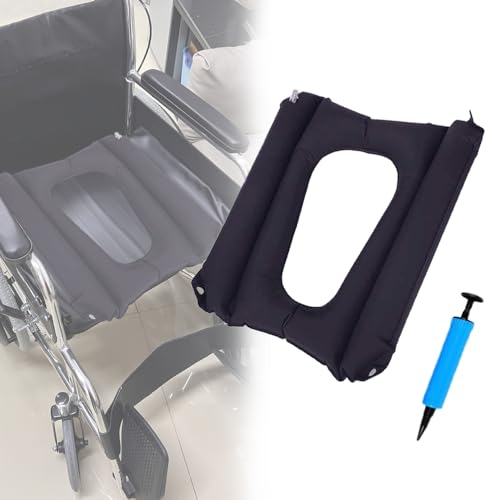 Aufblasbare Kissen - Anti-Dekubitus-Sitzpolster für ältere Menschen für bettlägerige Behinderte zur Schmerzlinderung, geeignet für Toilettenstuhl im Vergleich zu Rollstuhl, atmungsaktiv und bequem von HXCH