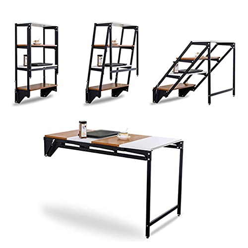 HXFAFA Schreibtisch mit Regal, Wandklapptisch, Küchentisch, Klapptisch, Computertisch, für Waschküche/Hausbar/Küche & Esszimmer von HXFAFA