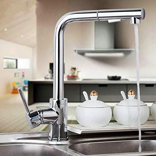 HXFFXHF ACLIPS Chrome Messing Calcini Drehbarer Track aus verchromtem Messing 2 Funktionen Wasser Basin Sinish Küche Tap Mixer Faucet HXFFXHF ACLIPS Chrome Messing Calcini Drehbarer Track aus verchromtem Messing 2 Funktionen Wasser Basin Sinish Küche Tap Mixer Faucet von HXFFXHF