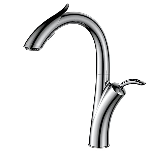 HXFFXHF Aclips Küchenarmatur, Wasserhahn aus Messing, Küchenspüle, Küchenspüle mit Doppelfunktion, 360 ° 360 ° Bogen-Küchenarmatur von HXFFXHF