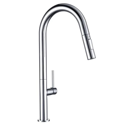 HXFFXHF Aclips Waschbecken Armaturen Messing schwarz plus goldene Rotation Küche Kaltes kaltes Wasser Waschbecken Taps Herausziehen Auslauf Deck montiert Küchenarmatur von HXFFXHF