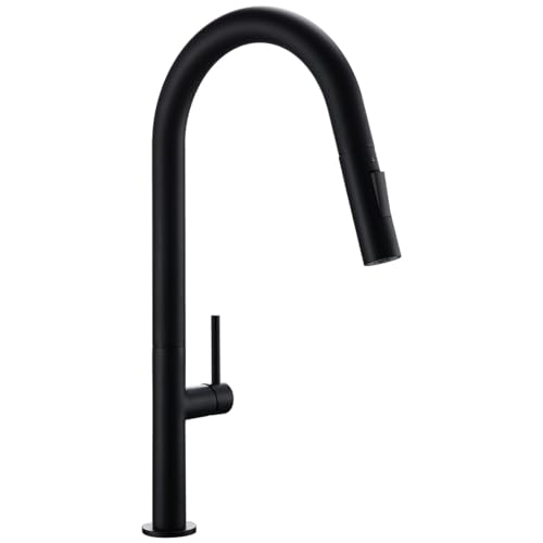 HXFFXHF Aclips Waschbecken Armaturen Messing schwarz plus goldene Rotation Küche Kaltes kaltes Wasser Waschbecken Taps Herausziehen Auslauf Deck montiert Küchenarmatur von HXFFXHF
