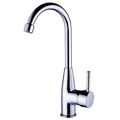 HXFFXHF Aclips Waschbecken tippen Küchenarmatur Wasserhahn Waschbecken Wasserhahn Kupfer Körper Kaltwassermischer Einhandgriff 7 drehbar, One (Color : One) von HXFFXHF