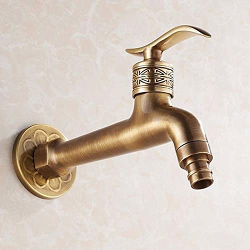 HXFFXHF Badezimmerpinsel Gold Toilette weit verbreitete Wasserhahn heiß und kalt drei Löcher Waschbecken Mixer 8 Zoll Waschbecken Wasserhahn schwarzer Nickel (Pinsel Gold) von HXFFXHF