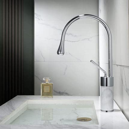 HXFFXHF Basin Rose Gold Hot Cold LaVotory Wasserhahn und Marmor Bad Fass Rinnenmischer Taps Messing von HXFFXHF