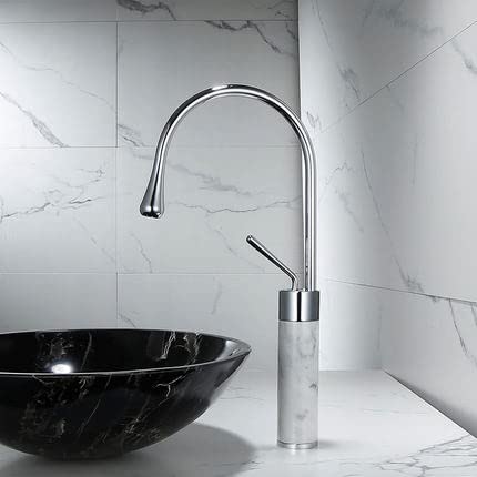 HXFFXHF Basin Rose Gold Hot Cold LaVotory Wasserhahn und Marmor Bad Fass Rinnenmischer Taps Messing von HXFFXHF