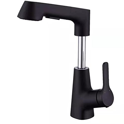 HXFFXHF Becken Mischer Wasserhahn mit ausziehbarem Spray Messing Warm- und Kaltwasser-Drehkammer von HXFFXHF