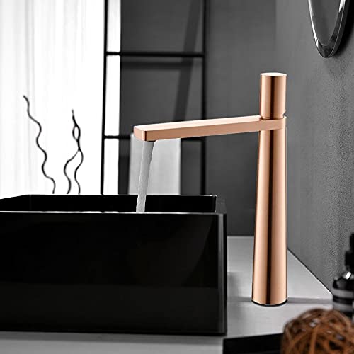HXFFXHF Gebürstetes Kupfer Badezimmer Mixer Wasserhahn wäscht Becken Roségold heiß und kalt lavotory Wasserhahn von HXFFXHF